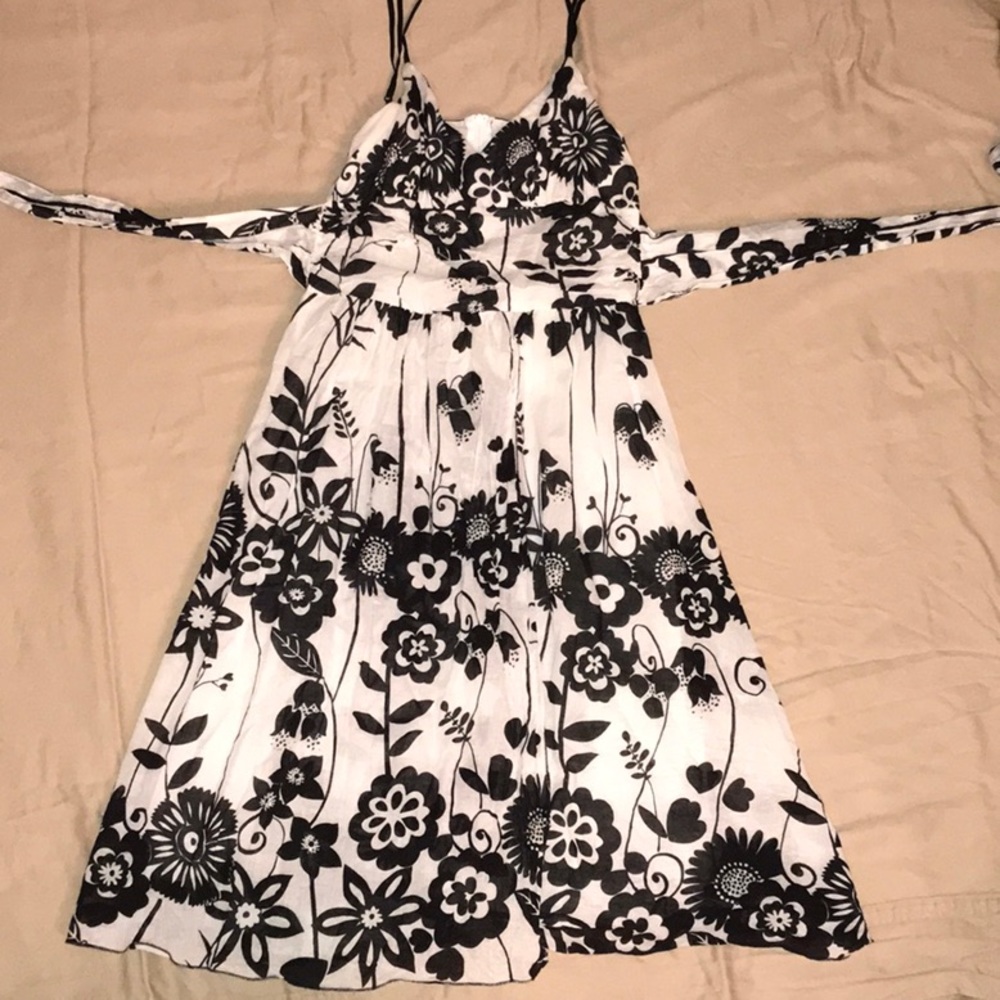 Black and white floral dress